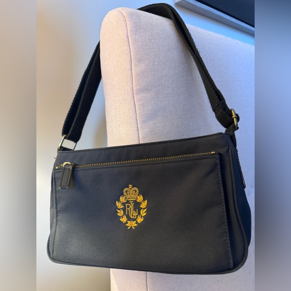 Vintage Ralph Lauren Y2K Monogram Shoulder Bag